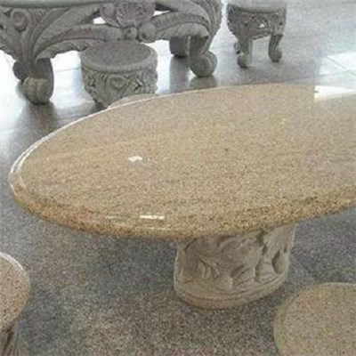 Rustic Yellow G682 Granite Bench Top With Overlay Benchtops With Modern Design For Garden Table Chairs