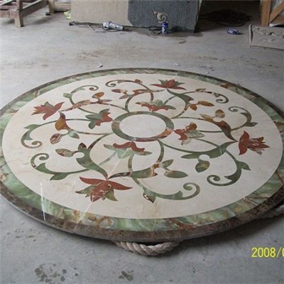 Composited Marble Waterjet Medallions Subway Tile Vertical Design Patterns For Showers Walls In Bathroom