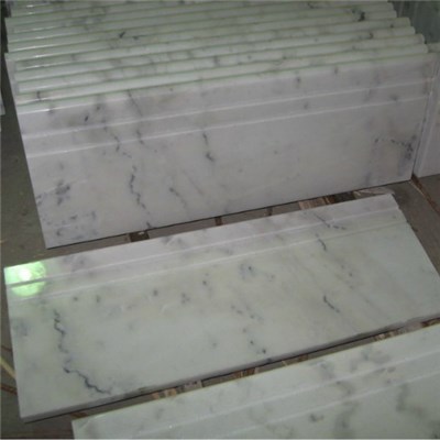 Guangxi Carrara White Marble Tiles Stair Treads For Indoor Outdoor Stair Treads
