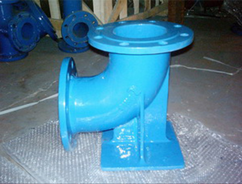 metal casting ductile iron fcd550 double flange with duckfoot short radius 90 bend/elbow