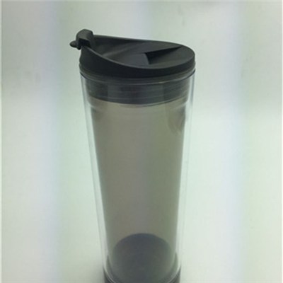 DIY Double Wall Plastic Coffee Mug 400ML With Paper Insert Good Quality Drink Bottle
