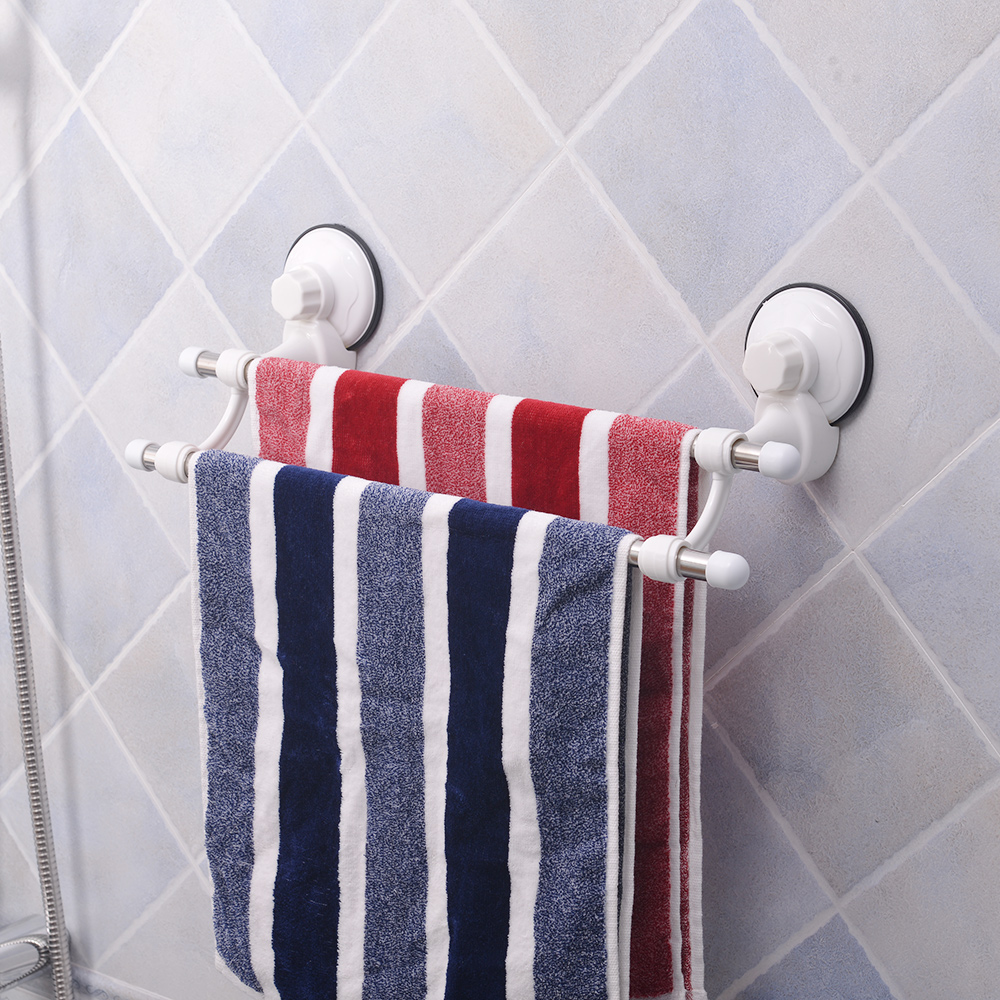 Bathroom Suction Cup Towel Rack Stainless Steel Towel Holder
