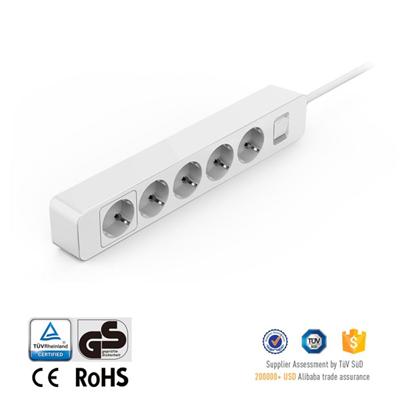 Input AC 100~240V 50~60Hz Surge Protector Sockets With 5 Outlets For EU