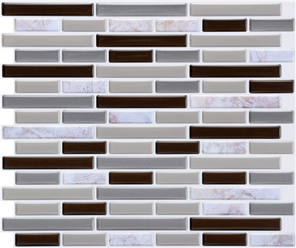Marble Pattern Light Grey Linear Mosaic Composite Vinyl Wall Tile