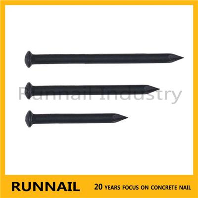 Black Concrete Steel Nails With Round Head, Diamond Point, Bright Black Surface, High Hardness, German Nails, 20 Year Factory