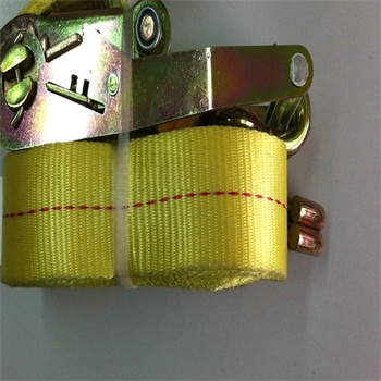 Polyester ratchet tie down strap for cargo lashing securing heavy loads