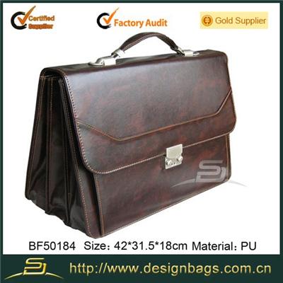 Pu Briefcase With Two Gussets