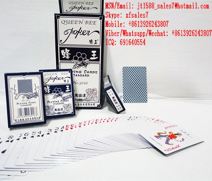 XF QUEEN BEE No.3016 Poker Playing Cards Standard With Invisible Ink Markings For UV Contact Lenses And Poker Predictor Cheat / marked cards playing cards china / KEM Marked cards / Fournier marked ca