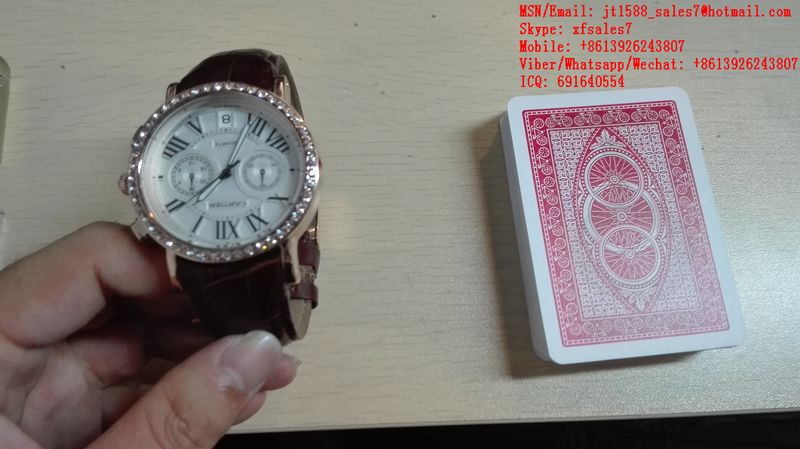 XF New Style Automatically Watch Camera To Work With Poker Analyzers For Scanning Invisible Bar-Codes Playing Cards / uv contact lenses / electronic dices / cheating device in poker / Texas hold'em a