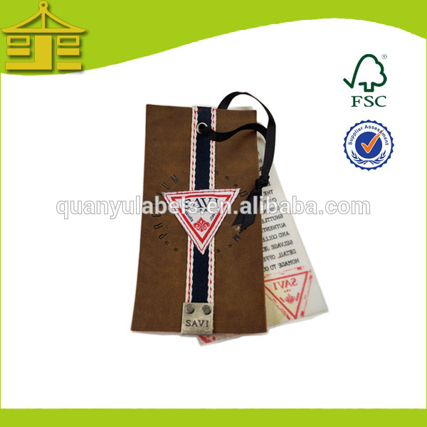 Custom famous brands hole punch recycled luxury paper hang tags 
