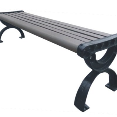 Portable WPC Garden Bench With Cast Aluminum Legs