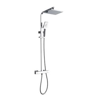 XDL Square Cool Surface Thermostatic Shower Column Adjustable AIR-IN Chrome Plating 8018AB