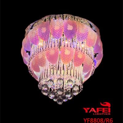 New Design Low Price Coloful Glass House Ceiling Crystal Chandelier Lighting With MP3 And Remote Control