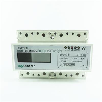 LCD Display Din Rail 3 Phase 4 Wire Electronic Energy Meter
