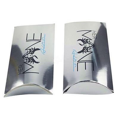 Hair Extension Packing Silver Card Paper Box With Silver Foil Logo Print On Top