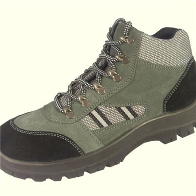 Suede Leather Steel Toe Cap Injection Safety Shoes