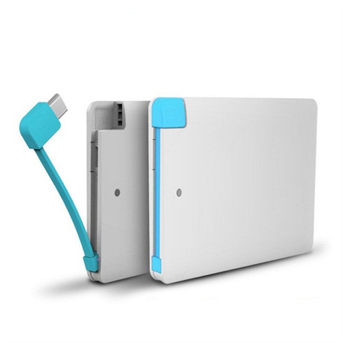 Mobile charger with built-in cable power bank 2500mah for promotional gifts 