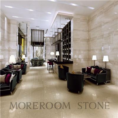 White Marble Grain Vein Look Inkjet Modern Wall & Floor Porcelain Tiles For Living Room Design