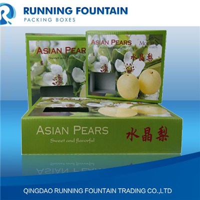 Single/double Flute Paper Carton With General/four Colors Printing Boxes Packaging For Fresh Crystal Pear/supermarket