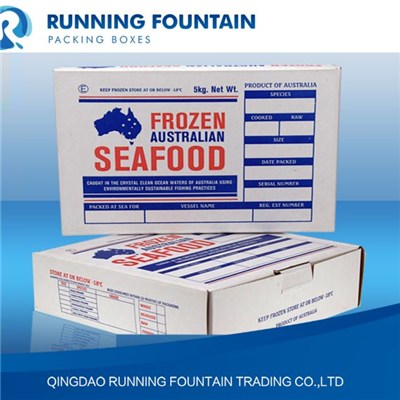 3 & 5 & 10kg General/Four Colors Printing Shrimp And Prawn Cartons In Corrugated/750g/850g/1050g USA Kraft Paper Waterproof Waxed/ Oiled/PE Coated For Farm/Board/Supermarket