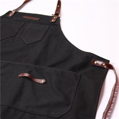 Hand Crafted Bib Waxed Canvas Mens Work Aprons With Pockets