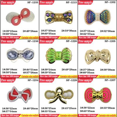 Butterfly Shape Shoes Clips 3D Shoes Ornaments With Rhinestone Bow Design Shoes Accessories With Pin