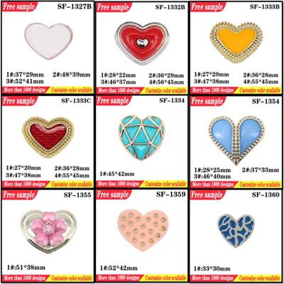 UV Electroplate Shoes Plastic Clips Flats Part Accessories Heart Shaped Shoes Decorative Buckle With Pearl For Sandals