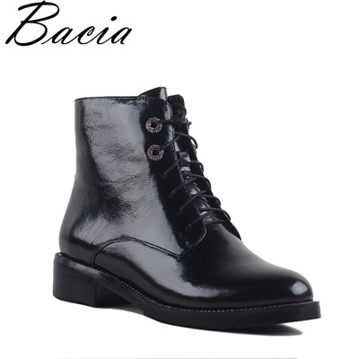 Women Boots Ankle Boots Lace up Woman Casual Leather Shoes