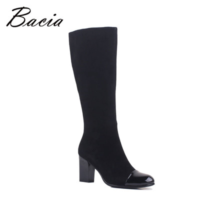 Women autumn Footwear Knee High Shoes Sheep Suede Boots