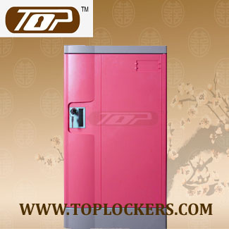 Triple Tier Knocked-down Plastic Lockers, Pink Color
