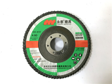 Yongtai 5 Inches,125x22.3mm, T27 Good Quality Flap Disc for Stainless Steel, Blue Color, EN12413