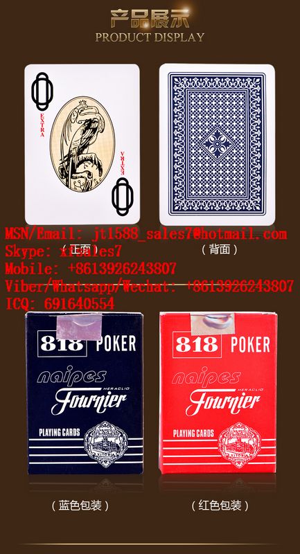 XF Fournier No.818 Paper Playing Cards Marked Invisible Ink Poker Cheat / Cards Cheat / Contact Lenses / Invisible Ink / Marked Playing Cards / Cards Playing Cards / Playing Cards China / Marked Cards
