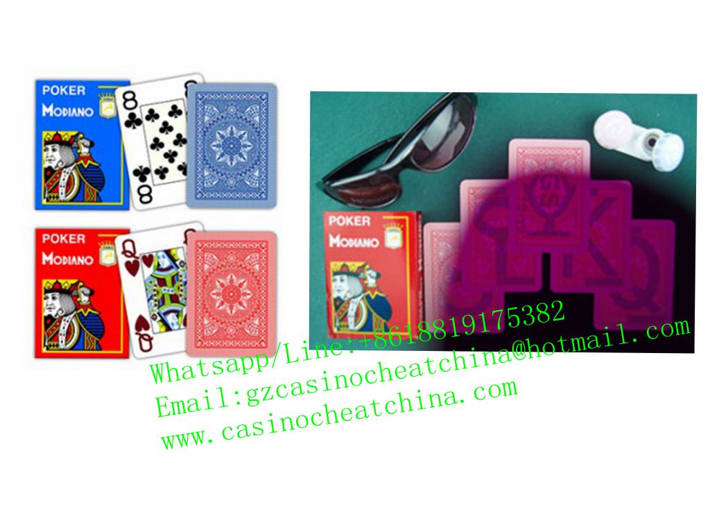 Red poker Modiano plastic luminous marked cards for poker cheating device/omaha texas cheat/invisible ink/contact lenses