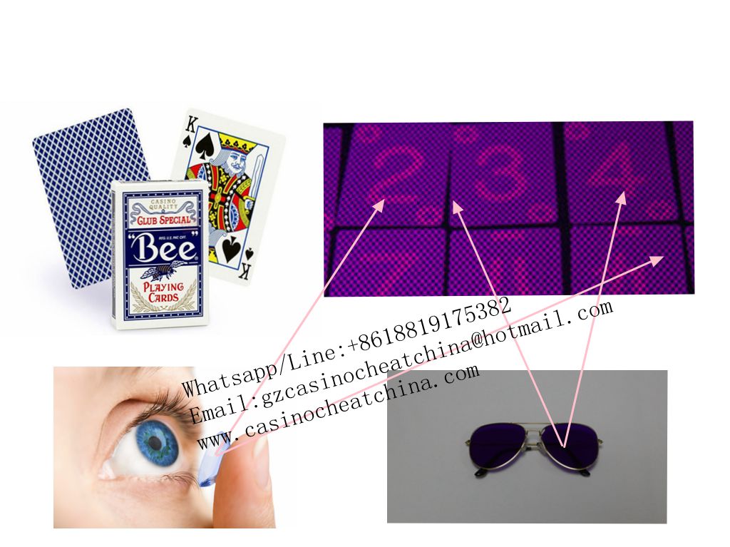 Blue Bee club special paper luminous marked cards for poker cheating device/uv contact lenses/invisible ink/cheat in gamble/casino cheat/magic poker