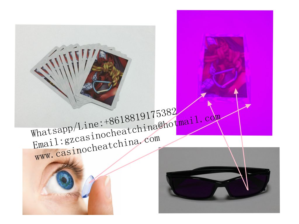 India paper luminous marked playing cards for cards cheat/contact lenses/invisible ink/omaha texas poker cheating device/magic trick/casino cheat