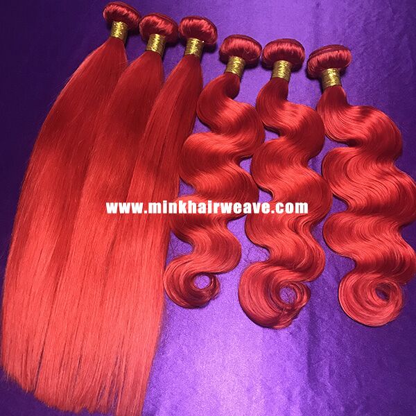 10A Grade Mink Brazilian Hair Extensions Red Hair Bundle