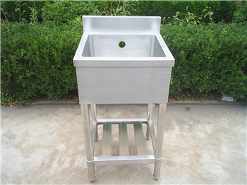 Customer-designed Stainless Steel Mop Sink with faucet hole