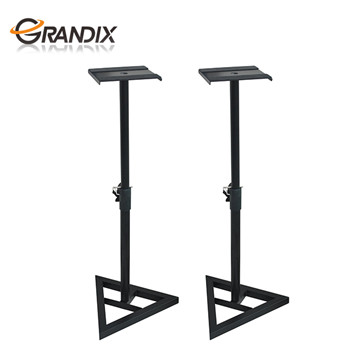 2 Pcs Speaker Stands home audio Adjustable Monitor Triangle Pair Steel Stands