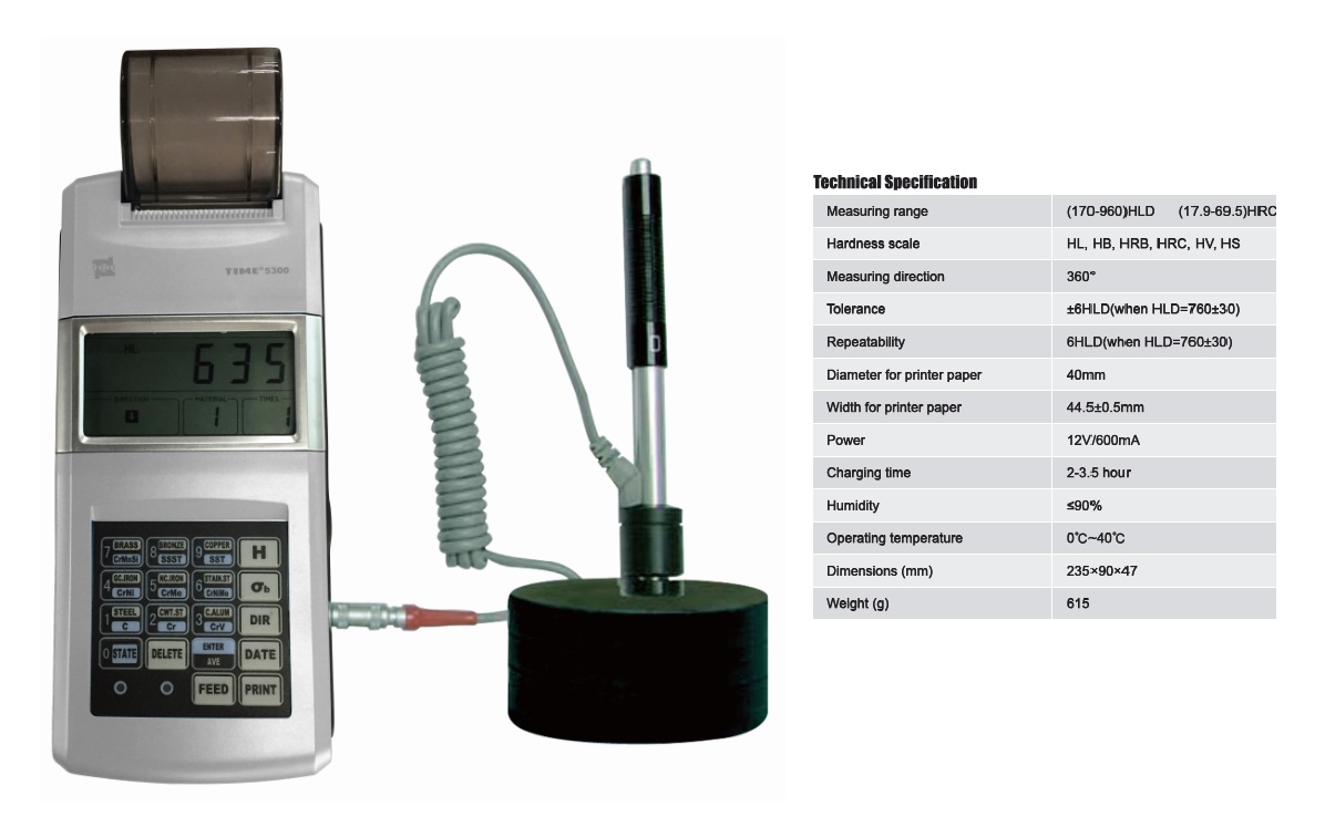 Economical Simple-to-use Leeb Hardness Tester TIME®5300 for Metal testing