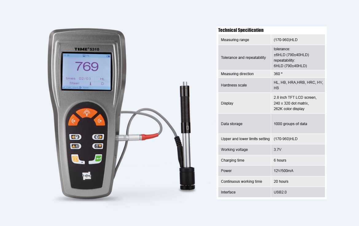 Advanced Portable Leeb Hardness Tester TIME®5310 for  Metal Hardness Testing 