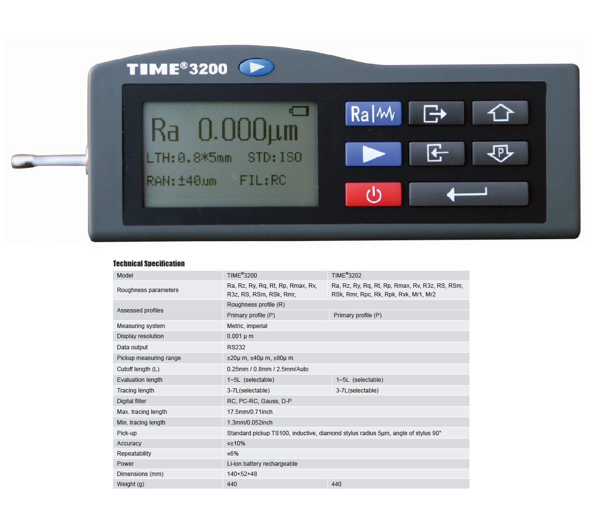 Popular Handheld Surface Roughness Tester TIME®3200/3202 from Reliable Manufacturer