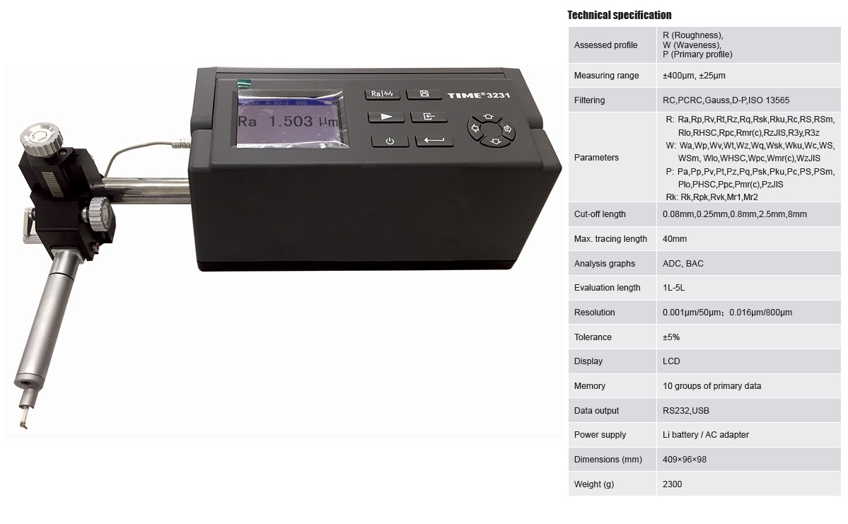 ISO Certified Surface Roughness Waveness Profile Tester TIME®3231