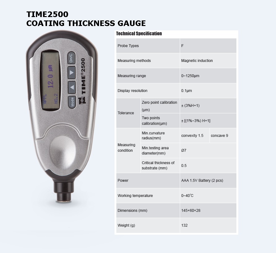 High Quality Magnetic Inducation Coating Thickness Gauge TIME®2500