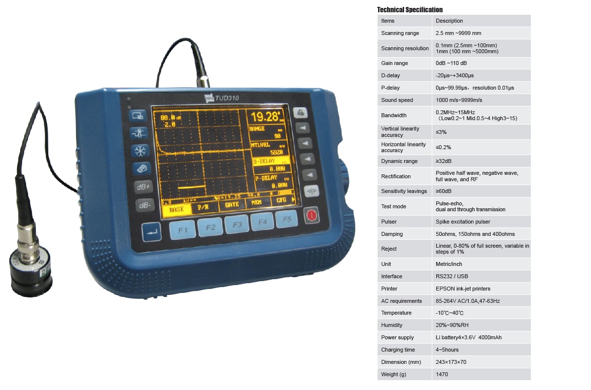 Economical Portable Ultrasonic Flaw Detector TUD310 from Reliable Supplier