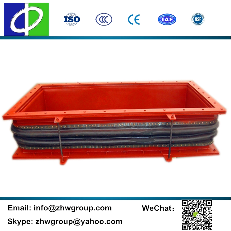 Pipe pressure balanced fabric rectangular rubber expansion joint