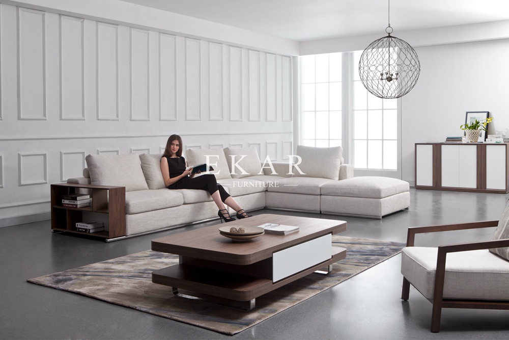 Latest Designs Sectional Fabric Living Room Furniture L Shape Sofa