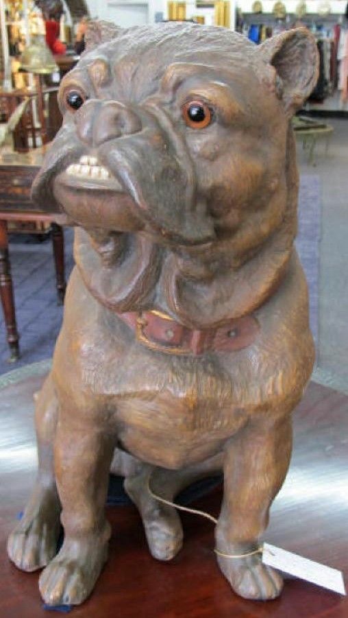 Large Antique royal amphora bull dog C1880'S terracotta  for sale $2,500 usd
