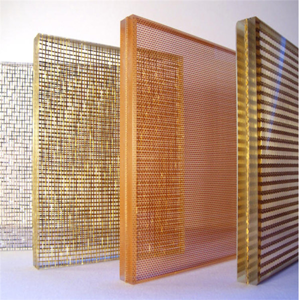 Fabric mesh laminated glass-for interior decoration