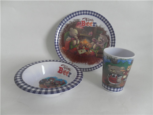 Food grade children melamine tableware set/ melamine bowl and cup for kids 