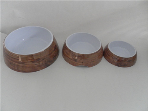 custom design 3pcs round plastic melamine pet (dog ,cat)bowl